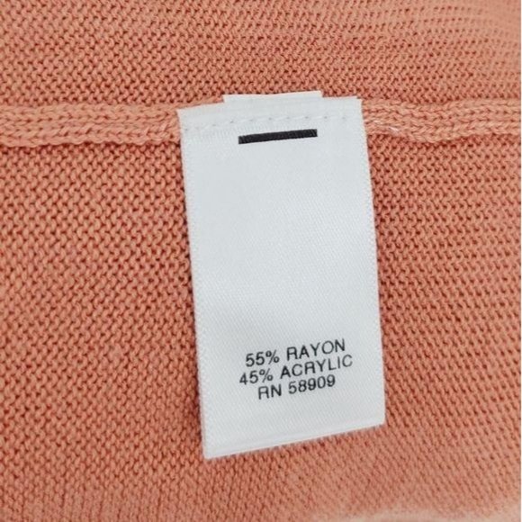 Gianni Bini Myra Salmon Peach French Twist Ruffle Long Sleeve Sweater Large 12 - Picture 11 of 11